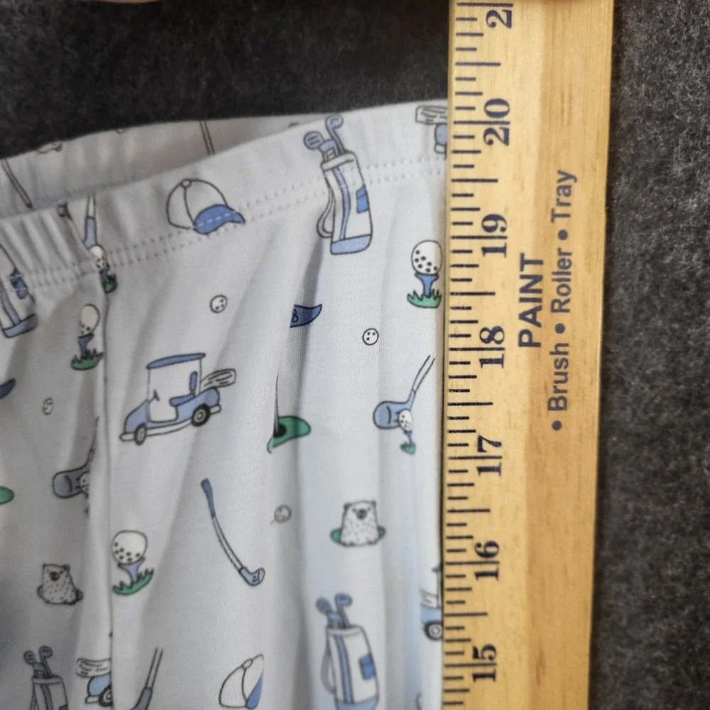 Noomie Kids 4T Pima Cotton Pajamas Set Blue Golf Cart Clubs Print Long Sleeve